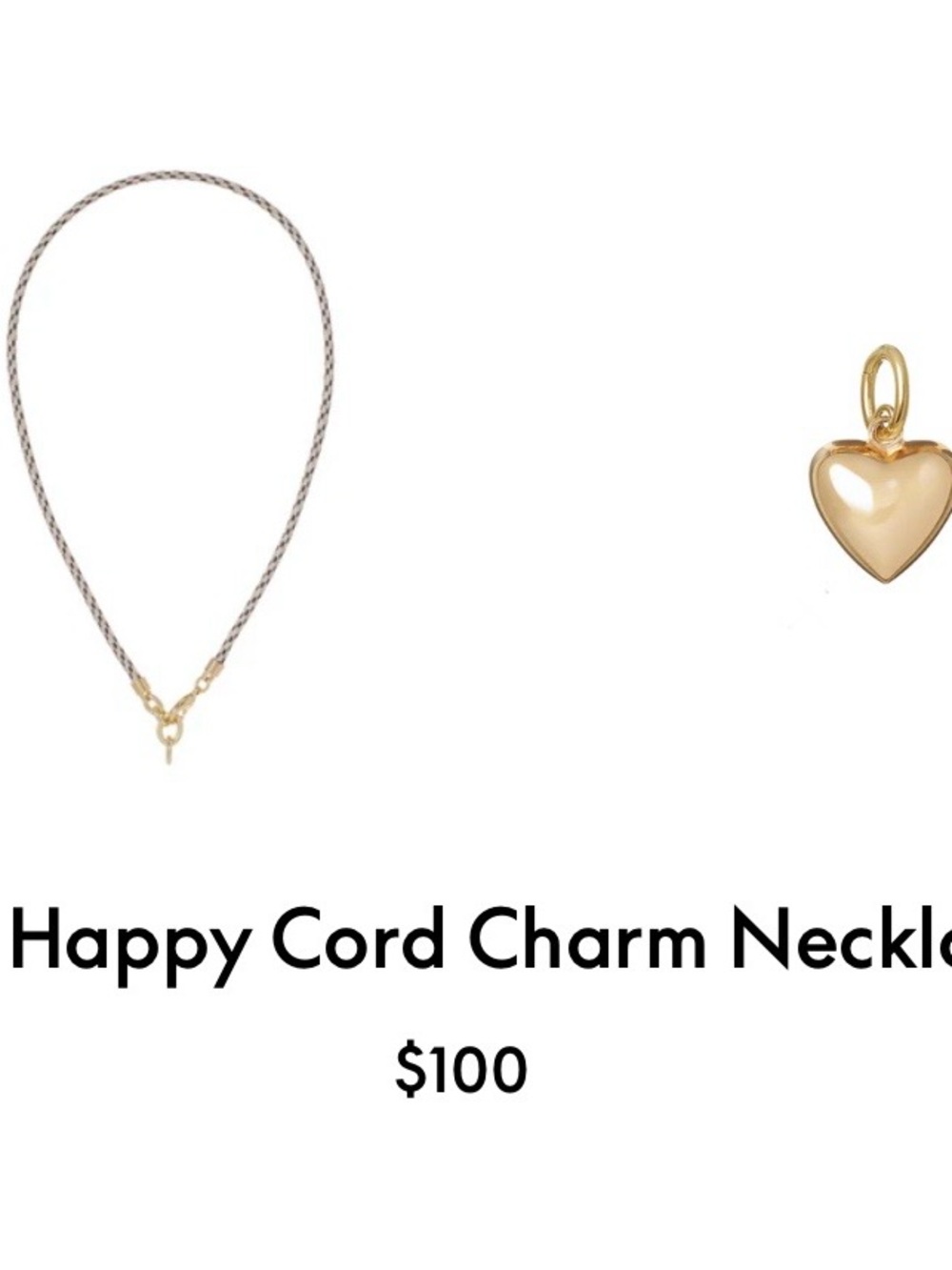 ROXANNE ASSOULIN Happy Cord Charm Necklace sesame & gold charm